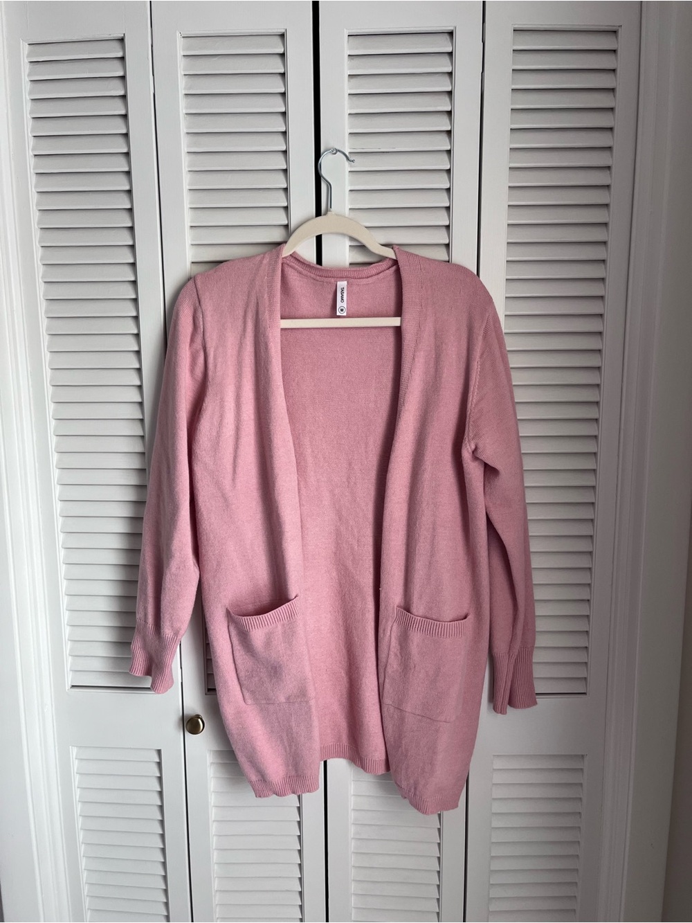 Amazon Pink Open-Front Women's Cardigan with Pockets